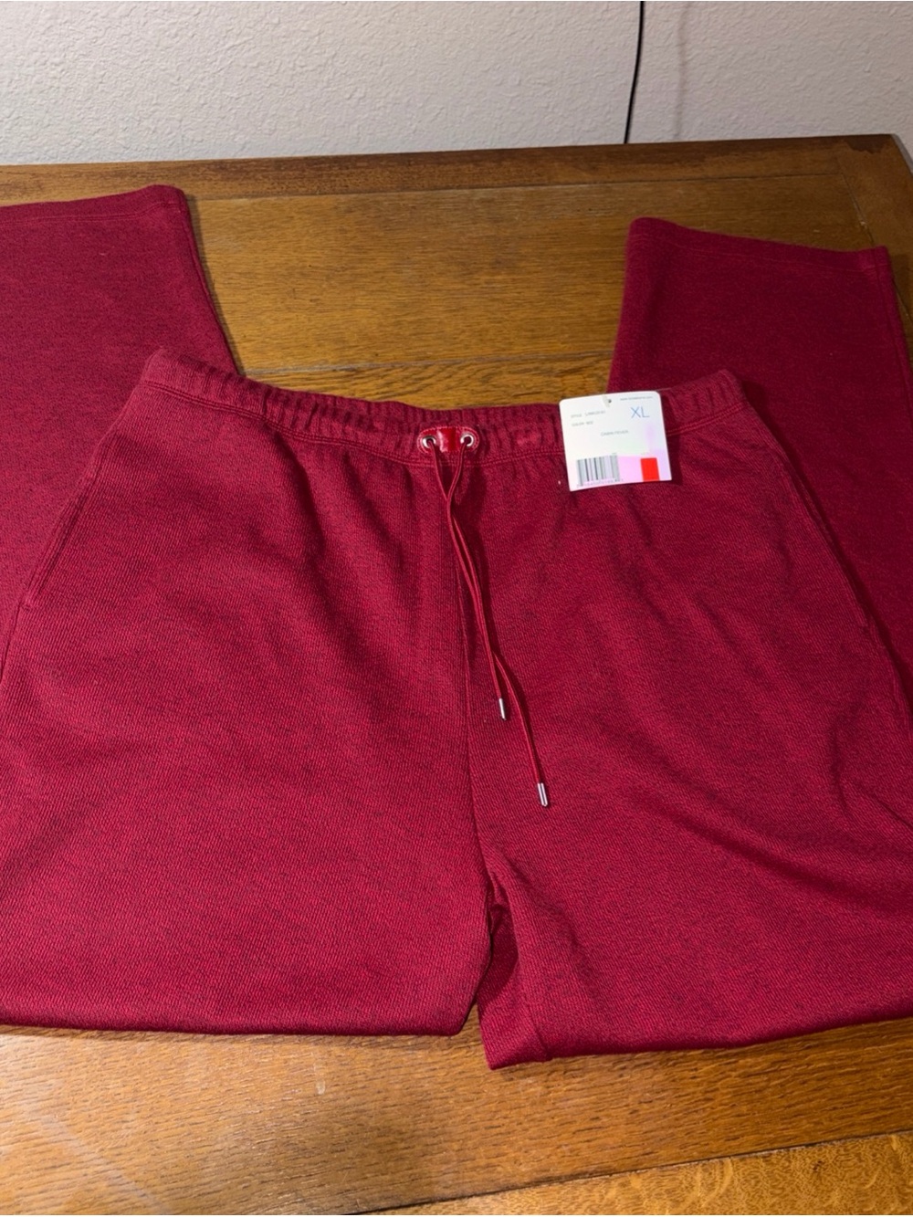 Liz Claiborne Sweat pants Size XL Burgundy Red Black With Pockets NWT
